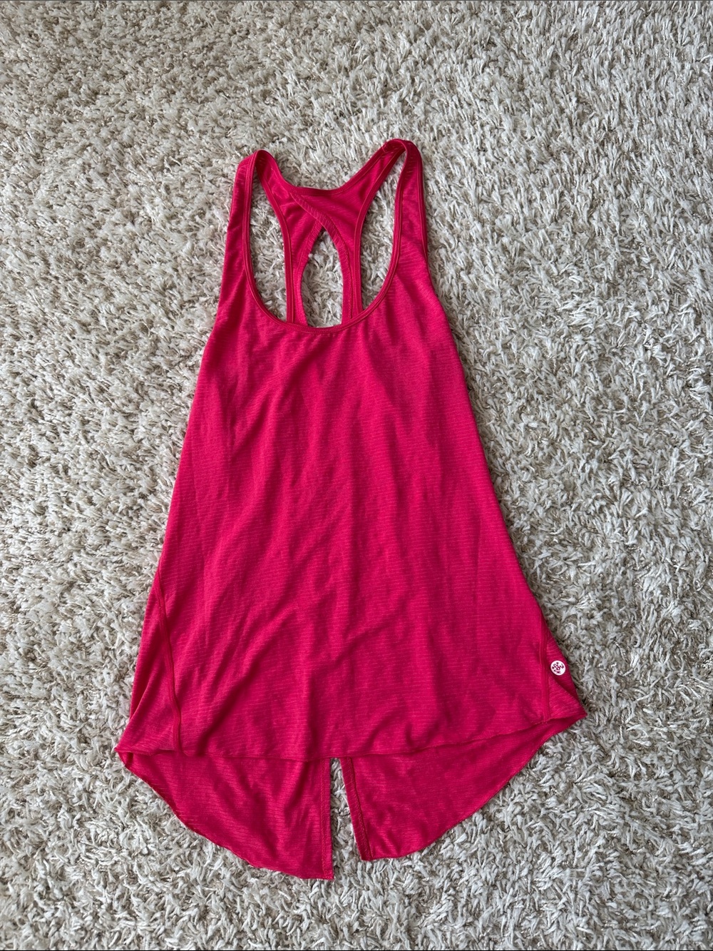 manduka Hot Pink Racerback High-Low Tank